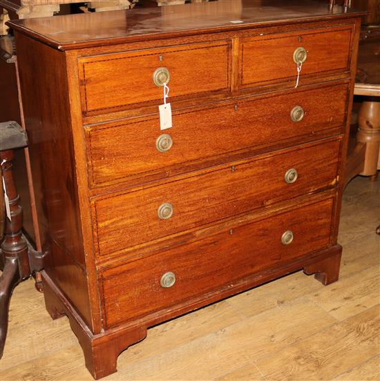 An Edwardian inlaid mahogany chest of drawers W.105cm